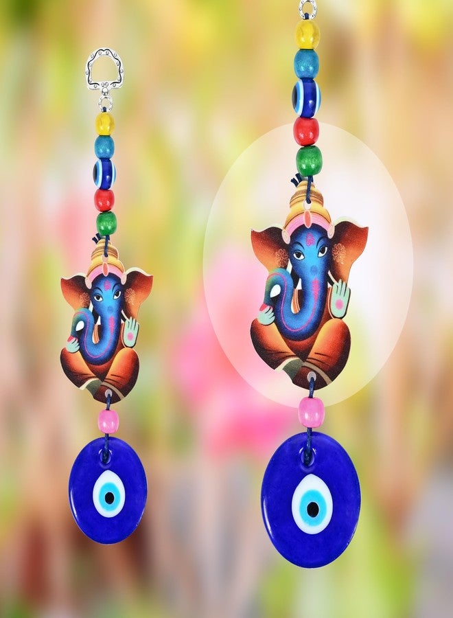 Hindcraft Home Decor - Evil Eye Ganesha Ji with Nazar Dosh Nivaran Yantra Hanging Showpiece | Vastu Decorative Items, Nazar Battu for Home Entrance, Car Decor, Hanging Decoration Items - Image 5